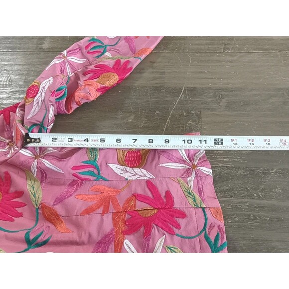 Daniela Vecchi Pink Floral Embroidered Blazer Jacket Italy Size 44 US 8 - Picture 7 of 8